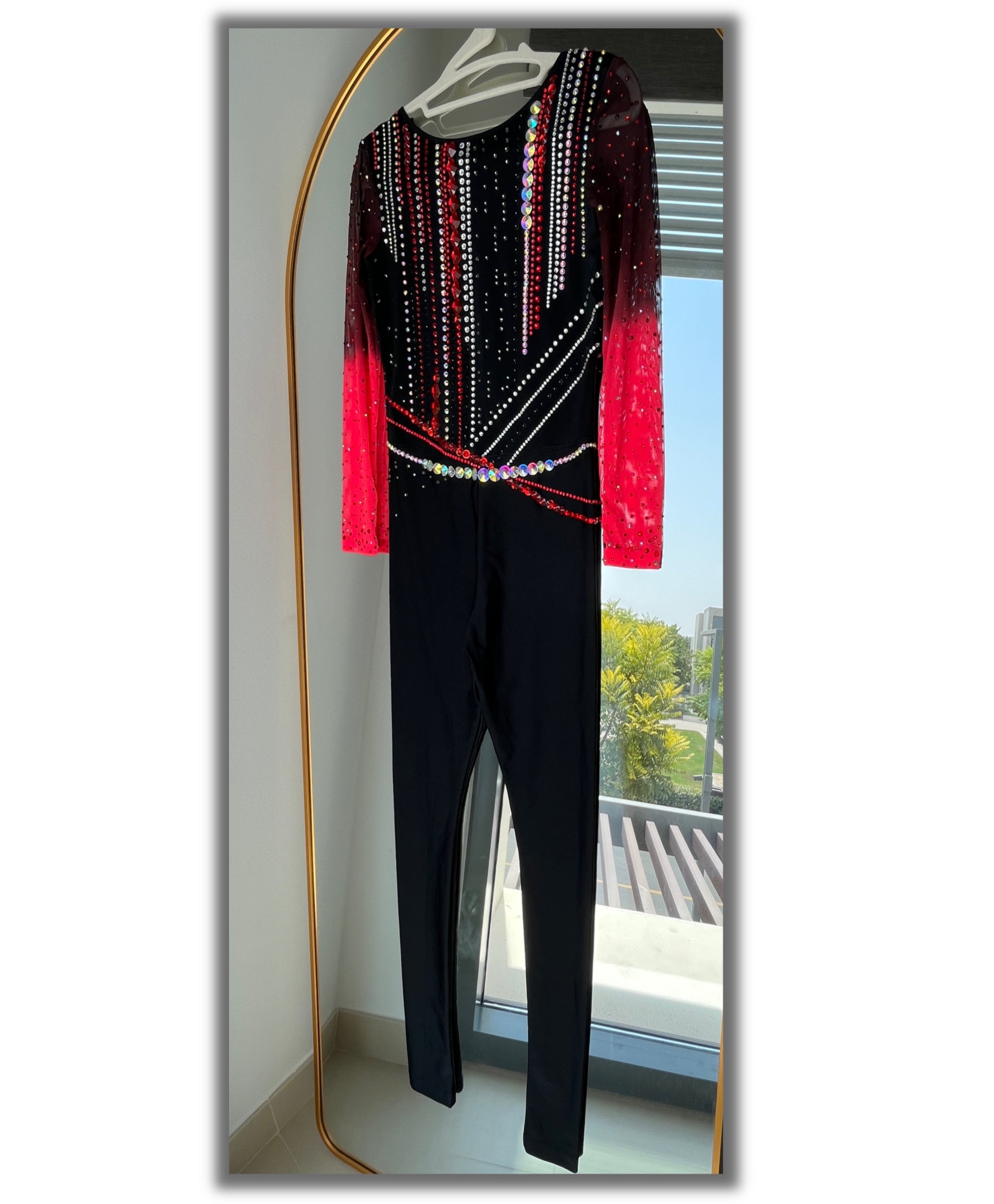 Black & Red Power – Jumpsuit Leotard