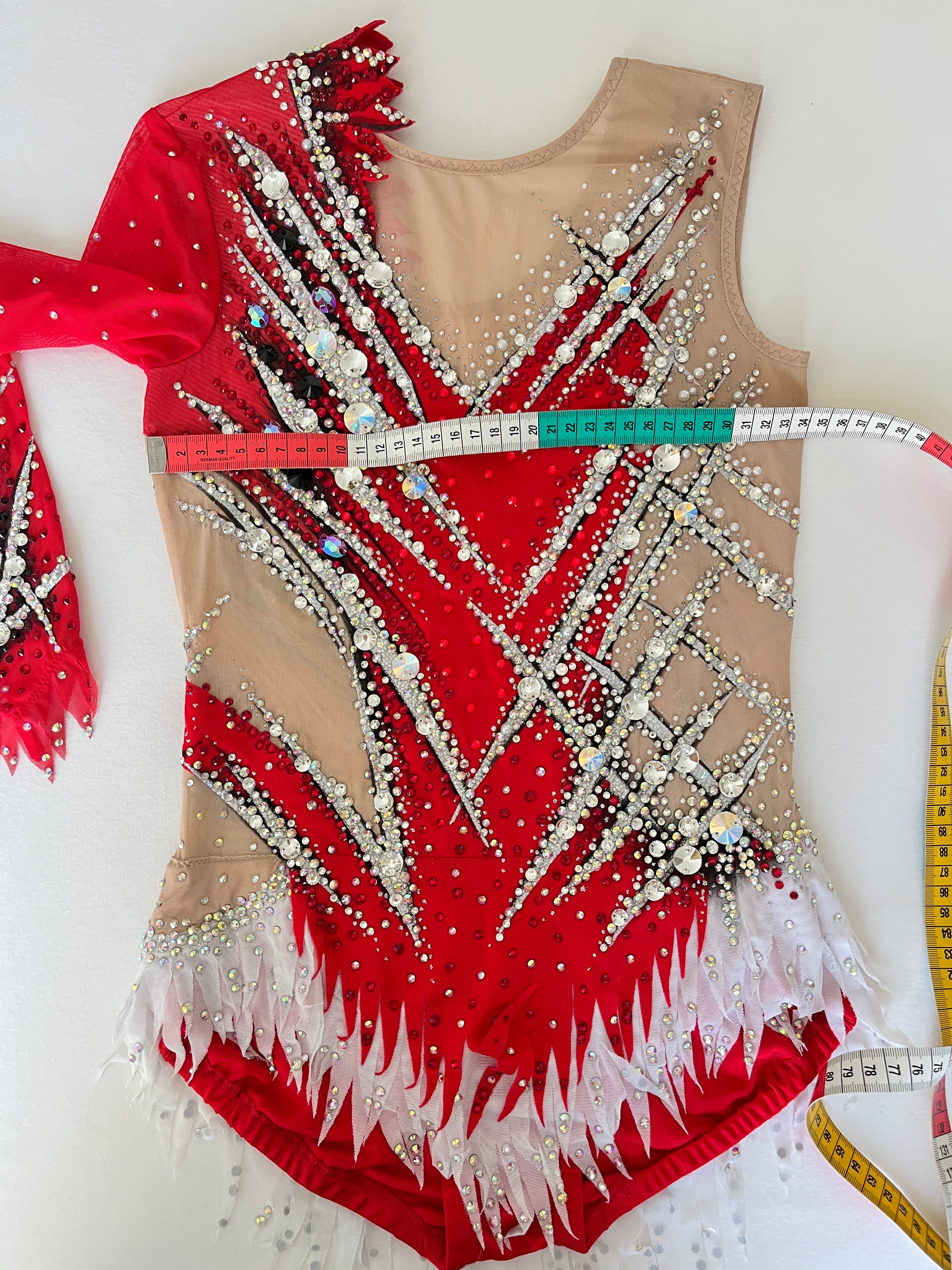 Red & Silver Asymmetric – Competition Leotard